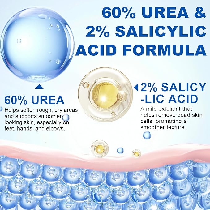 60% Urea Foot Care Stick with 2% Salicylic Acid, Foot Cream Moisturizer for Dry Cracked Feet, Knees, Elbows, Hands,Exfoliating Moisturizer, Dead Skin Remover Foot Balm 1.4oz (1)