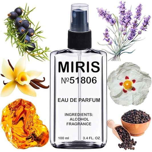 MIRIS No. 51806, Inspired by Lun Rosa Extreme, Long-Lasting Eau de Parfum for Men, Spray 3.4 Fl Oz / 100 ml