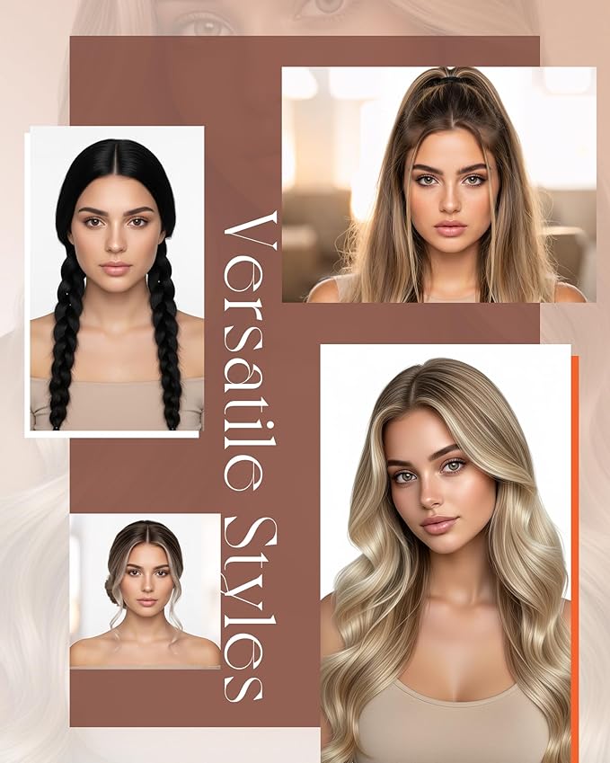 Sunny Hair Butterfly Weft Extensions Human Hair Platinum Blonde Butterfly Genius Weft Hair Extensions with Hole Double Layered Micro Bead Weft for Women 16 Inch 80G