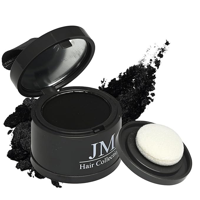 Root Cover Up – Black Temporary Hair Color Powder for Gray Root Concealing & Touch-Up – Water-Resistant, Easy-Blend Compact for All Hair Types