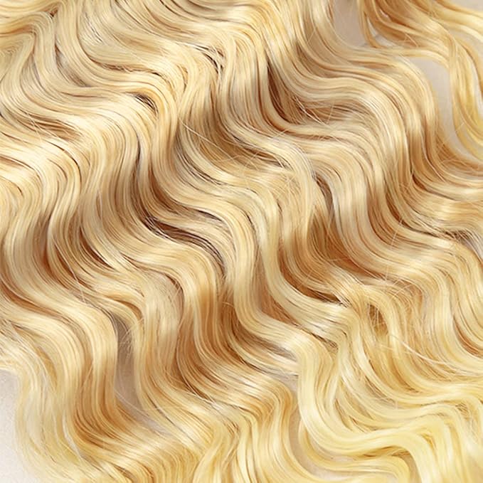 Blonde Bundles Human Hair 613 Deep Wave Bundle 20 22 24 inch P27/613 Wet and Wavy Bundles Two Tone 613 and #27 Color