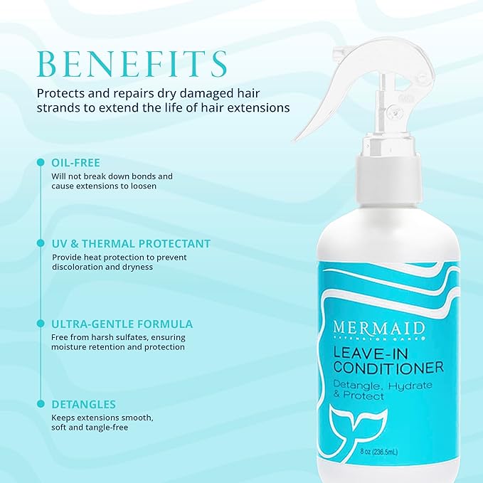 Leave-in Conditioner, Heat Protectant, Detangling, Moisturizing Formula for Hair Extensions, 8 fl oz