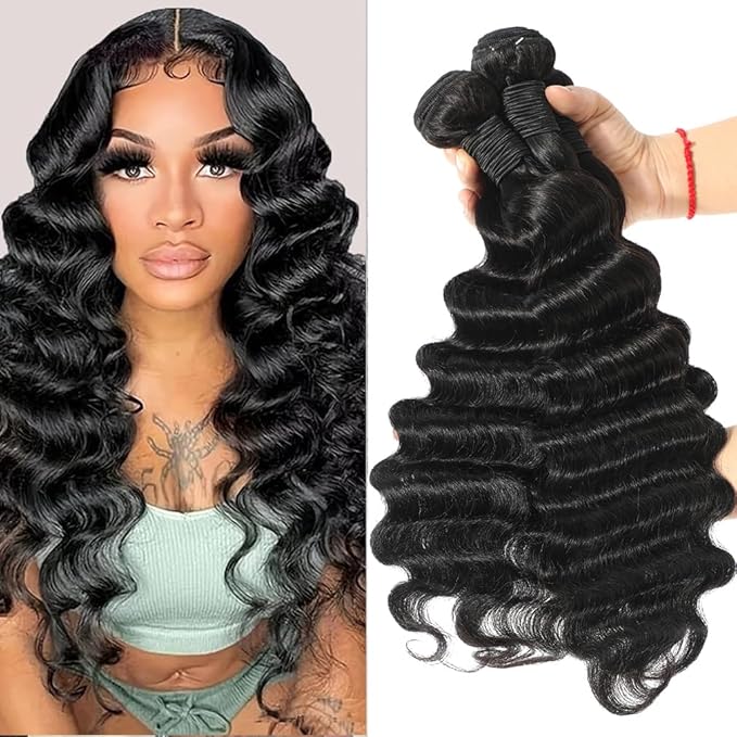 Human Hair Bundles Loose Deep Wave Bundles Human Hair 10 12 14 Inches 100% Unprocessed Nature Color Brazilian Virgin Hair Bundles For Women