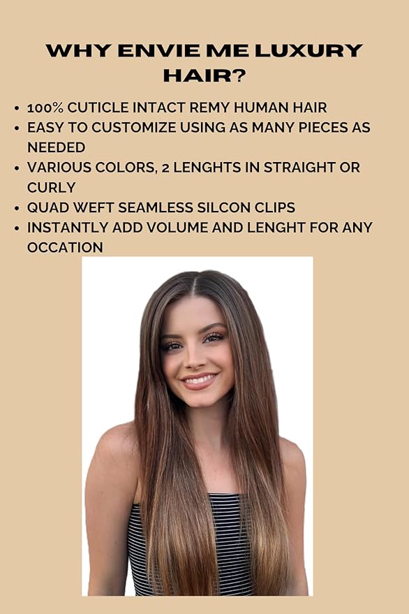 Remy Cuticle Intact Double Drawn Real Human Hair Seamless-Invisible Clip Deep Wave Curl Human Hair Extentions #2 Dark Chocolate Brown 22 inch 120g 8 pcs