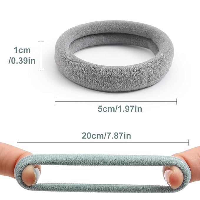 Bessrung 100 PCS Seamless Nylon Hair Ties, No Damage Elastics Hair Ties for Women Girls, Soft Stretchy Ponytail Holders for Thin Thick Hair, Snag-Free Hair Bands Christmas Gift(Lake-Blue)