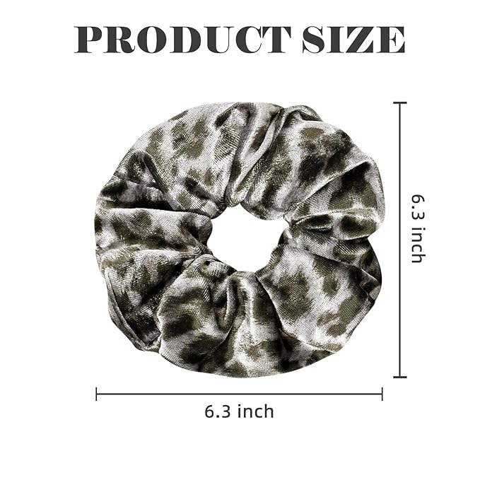 2-Piece Velvet Hair Scrunchies, Non Slip Leopard Print Hair Ties for Daily Styling, Parties & Workouts, No Damage Scrunchy Ponytail Holders Hair Accessories for Women & Girls (Blue & Coffee)