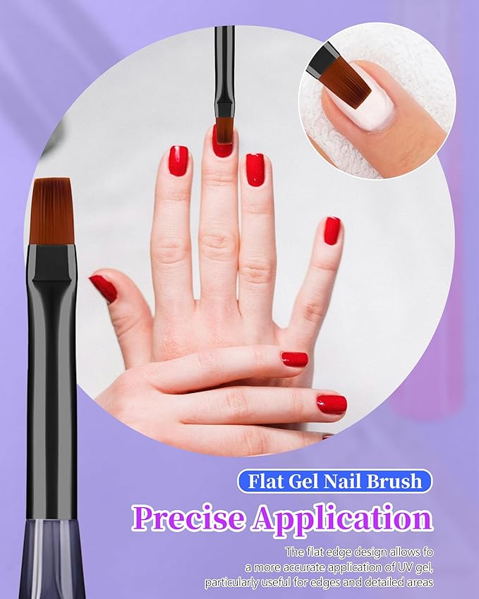 3PCS Nail Polish Clean Up Brush, Round&Falt&Angled Acetone Resistant Nail Brush for OPI Nail Polish Remover, Fingernail Cleaning Brushes at Home Nail Art and Designs(Gilded Blue)