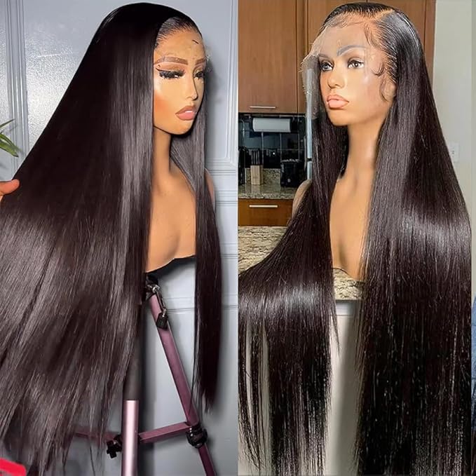 Tuneful 13x6 HD Straight Lace Front Wigs Human Hair Pre Plucked 26 Inch 100% Human Hair lace Front Wigs for Black Women 13x6 Lace Frontal Wig with Baby Hair