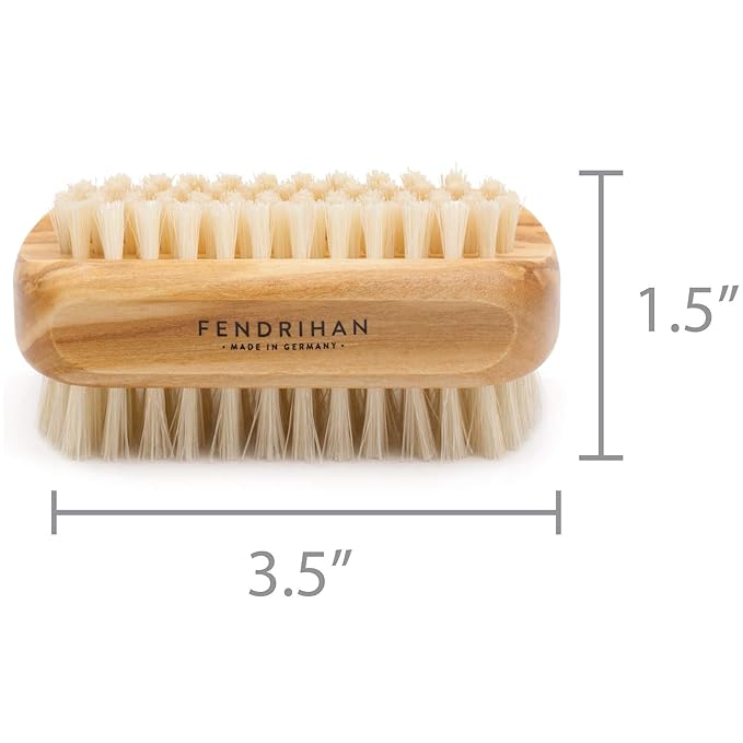 Genuine Boar Bristle Nail Brush with Real Olive Wood Handle MADE IN GERMANY