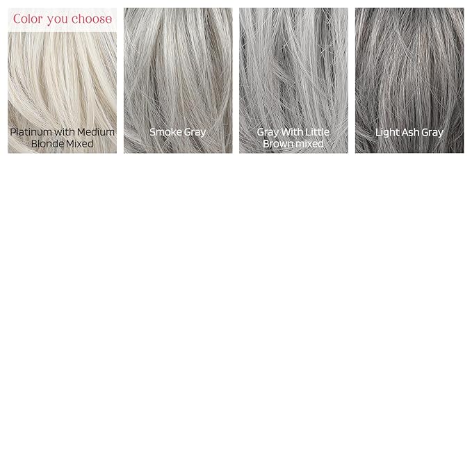 HOOJIH Ponytail Extension, Claw Clip in Straight Messy Hair Bun 9 Inch Short Ponytail with Bendable Metal Wire Hair Pieces for Women Fake Hair Bun DIY Styles - Platinum Gray with Blonde Mixed