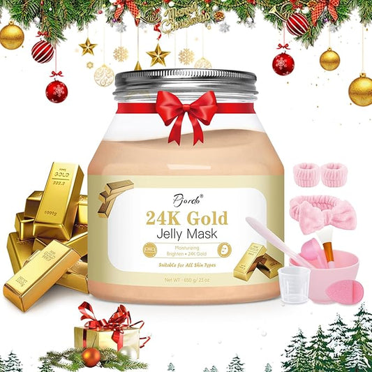 Powder Jelly Mask for Facials Professional, Peel Off Facial Mask for Hydrating & Moisturizing, Christmas Hydrojelly Mask Gifts for Women Men, Home DIY Spa Use for All Skin with 24K Gold