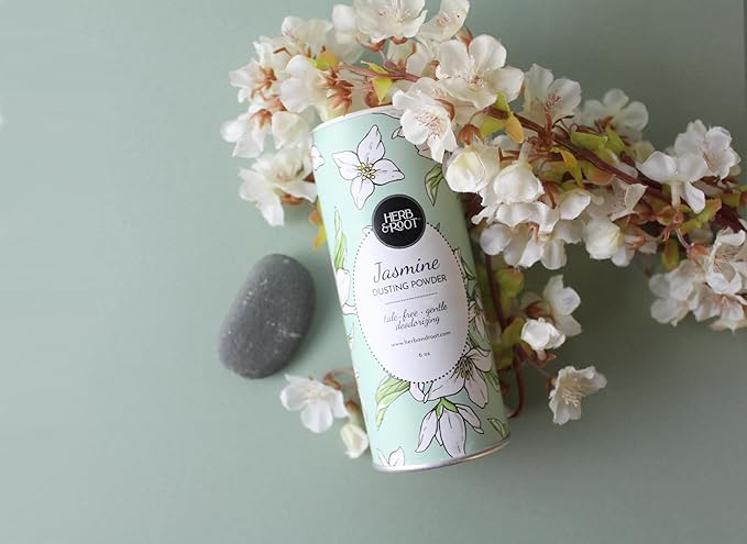 Herb & Root Talc Free Body Dusting Powders. Rose, Vanila, Sandalwood, Lavender, Jasmine, and Gift Sets (Full Size, Jasmine)