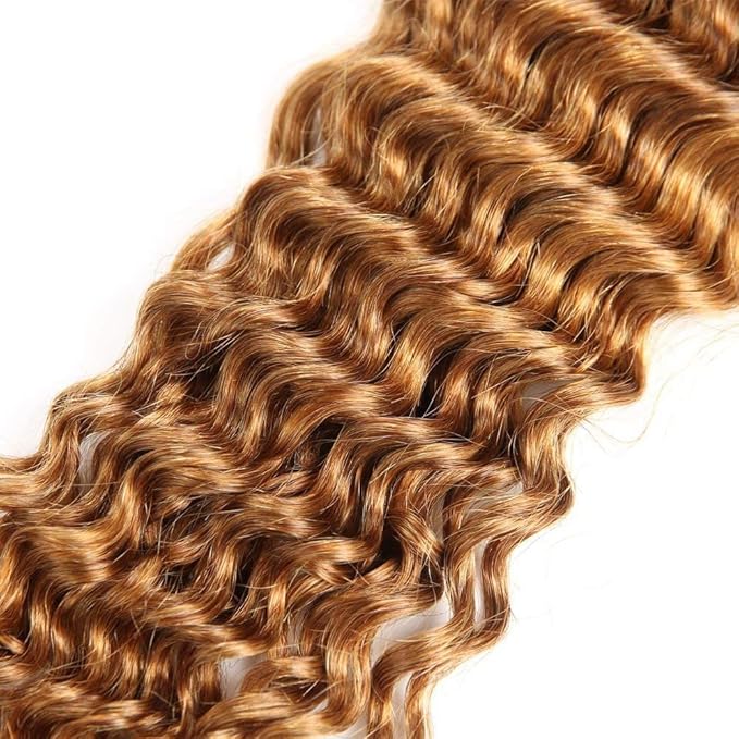 Freiuoke 26 28 30 Inch Honey Blonde Bundles Human Hair Ombre Deep Wave Bundle 27 Deep Wave 3 Bundles Brazilian Virgin Hair Extensions