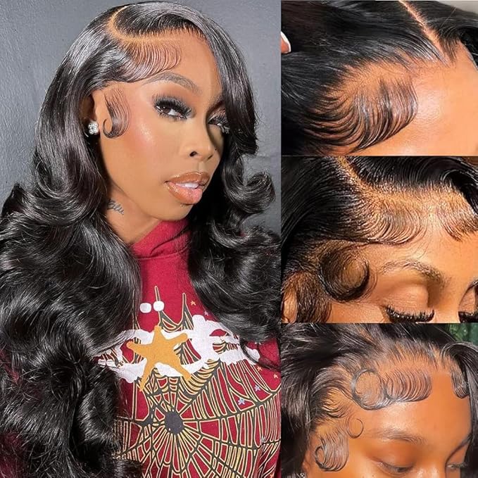 22Inch 13x6 Body Wave Lace Front Wigs Human Hair Pre Plucked With Baby Hair 200% Density Glueless Wigs for Women HD Transparent Lace Front Wigs