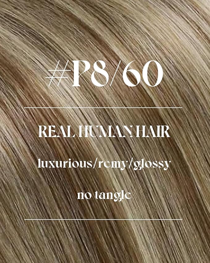 Sunny Hair Sew in Hair Extensions Real Human Hair Highlights Human Hair Weft Extensions Light Brown with Platinum Blonde Weft Hair Extensions Human Hair Silky Smooth Natural Hair 20inch 100g