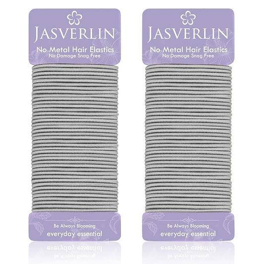 2MM Light Gray Hair Ties, No Slip Damage-free Hair Elastics Ponytail Holders for Women Girls Men, Rubber Bands Ties for Thin Fine Medium Thick Long Curly 80 Pieces