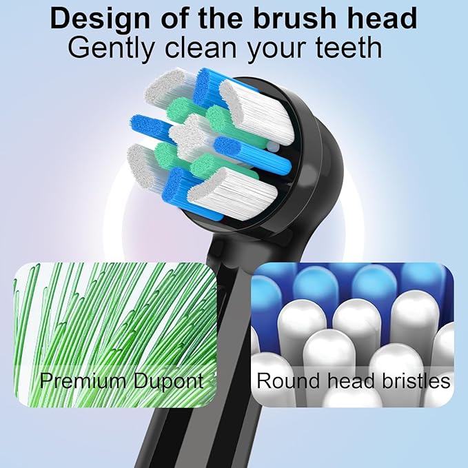 12pcs Replacement Heads Compatible with Oral B iO 3 4 5 6 7 8 9 10 Series Electric Toothbrush,Toothbrush Heads Compatible with Oral B iO Replacement Heads, Medium Bristles for Effective Cleaning,Black