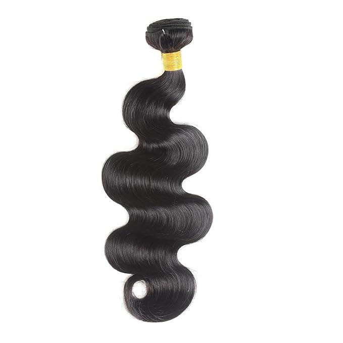 12A Human Hair Bundles Body Wave One Bundle 100% Unprocessed Brazilian Virgin Hair Bundles Double Weft Weave Body Wave Human Hair Natural Black Color (one bundle, 34)