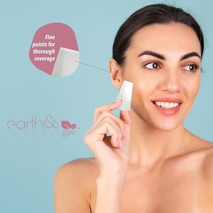 Earth & I - 32 pc *PRE-CUT* Cosmetic Wedges for Makeup, Triangle makeup sponge, Disposable makeup sponges, Make up wedges sponges, ombre sponge for nails, face painting sponges, makeup wedges forpro