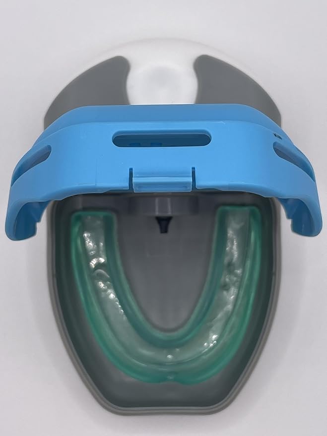 Self-Cleaning Mouthguard and Retainer Case with Cleaning Solution - Storage for, Night Guards, Aligners, Mouthguards – Compatible with Retainer Cleaner Tablets, and Foam