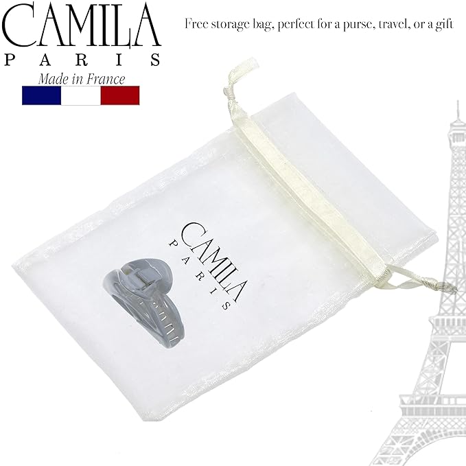 Camila Paris CP3433 French Hair Clip for Women, Small Dolphin Gray, Girls Hair Claw Clips Jaw Fashion Durable and Styling Hair Accessories for Women, Strong Hold No Slip Grip Made in France