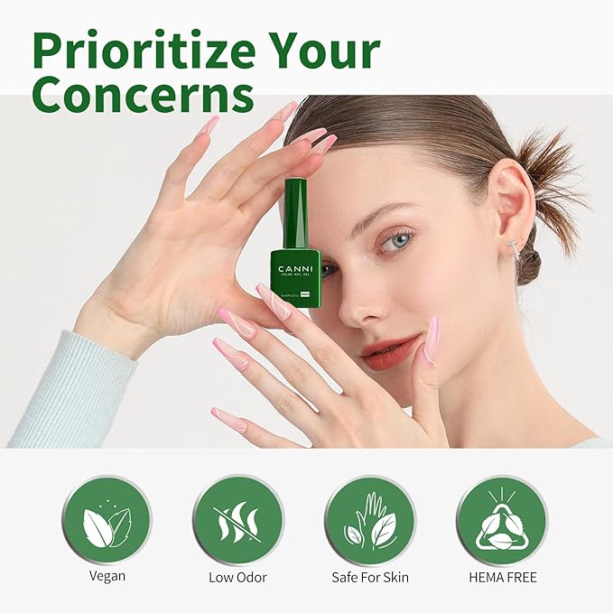 CANNI Dark Green Gel Nail Polish, 1Pcs Emerald Green Gel Polish Color High Gloss Soak Off U V Nail Manicure Salon DIY