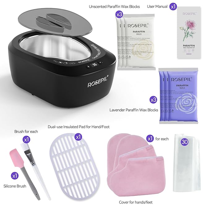 Intelligent Paraffin Wax Machine for Hands & Feet -3000ml Pro Wax Warmer with Full-Automatic, Safe & Easy Use| 6 Pcs Wax Included | Spa-Grade Bath for Home & Salon