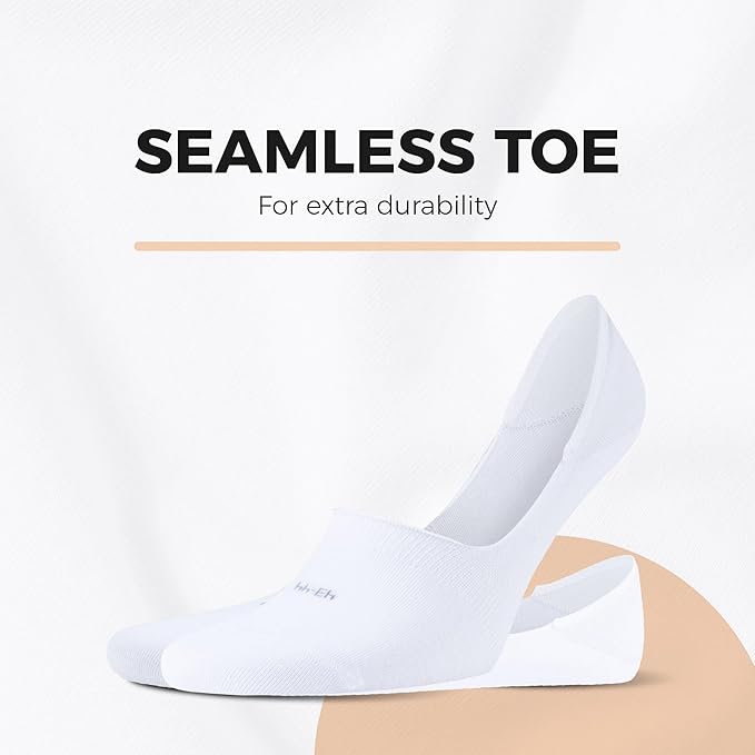 Cotton Socks with SEAMLESS TOE & SOFT AND LIGHTWEIGHT - ANTI-SLIP CUFF for Men and Women Moisture-Wicking - 4 Pack