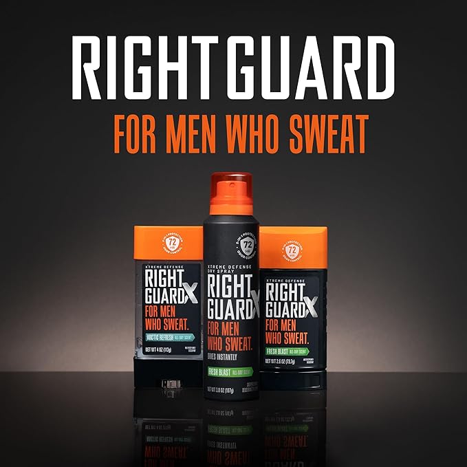 Right Guard Xtreme Defense Invisible Solid, Antiperspirant Deodorant, Arctic Refresh Scent - 5-in-1 Deodorant for Men, 72-Hour Odor Control, 2.6 oz (4 Pack)