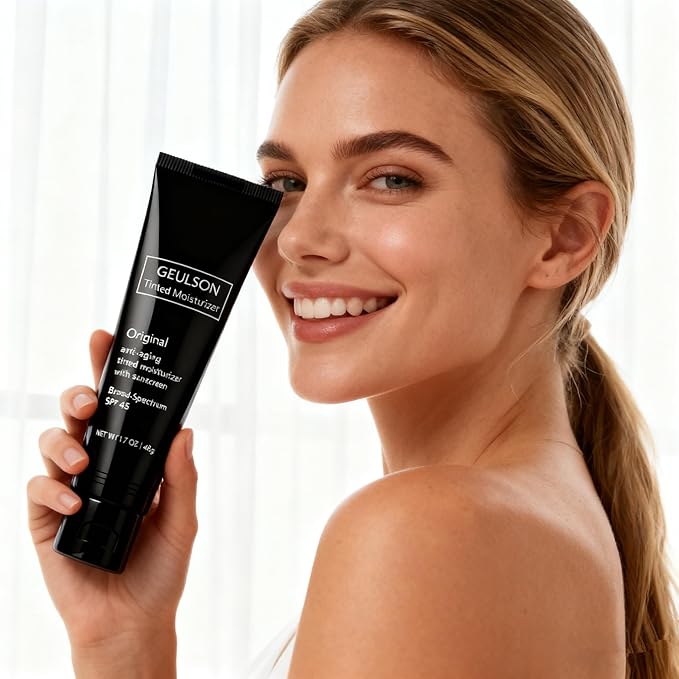 Skincare Intellishe Original SPF 45, Anti-Aging Tinted Sunscreen for Face, Daily Moisturizer with SPF, Anti-Wrinkle with Peptides & Vitamin C, Hydrating Broad-Spectrum Sunscreen Geulson, 1.7oz