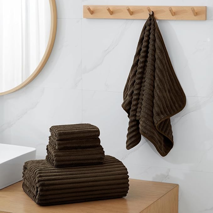 Oversized Bath Sheets 40x80 Inches Extra Large Bath Towels for Adults Super Soft Quick Dry Highly Absobent Microfiber Shower Towels for Bathroom, Pool, Gym, Yoga Towel (Brown, 2Piece)