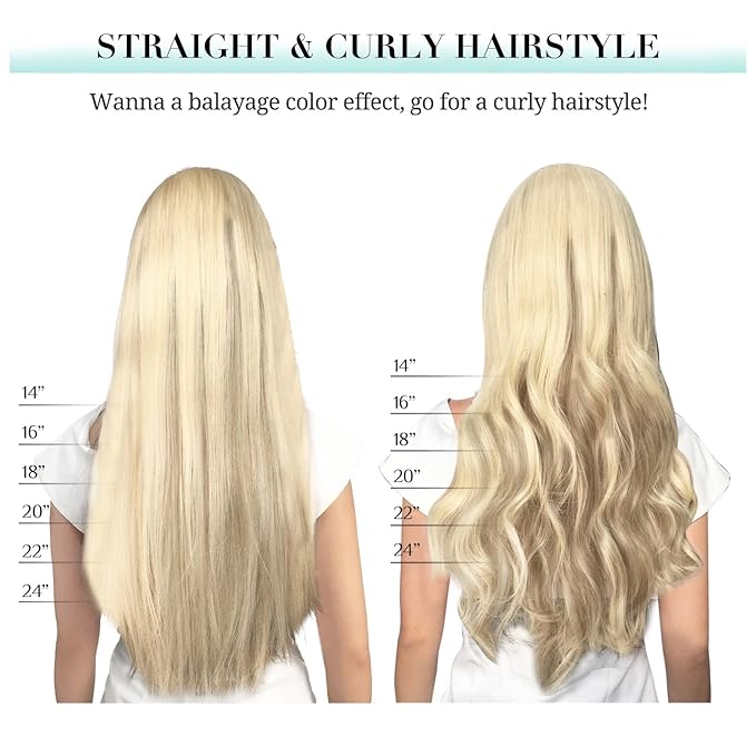 DOORES Hair Extensions Real Human Hair, Dark Blonde Highlighted Bleach Blonde 150g 18 Inch 9pcs, Remy Hair Extensions Clip in Human Hair Extensions Human Hair Natural Straight Thick Hair