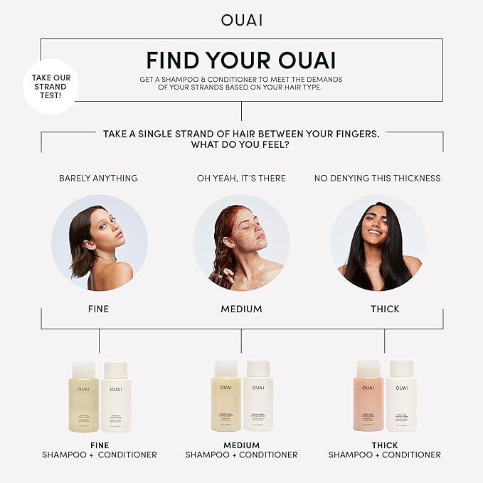 OUAI Medium Shampoo + Refill - Hydrating Shampoo with Coconut Oil, Babassu, Kumquat Extract and Keratin - Strengthens, Nourishes and Adds Shine - Sulfate Free Hair Care Products (2 Count, 10 Oz/32 Oz)