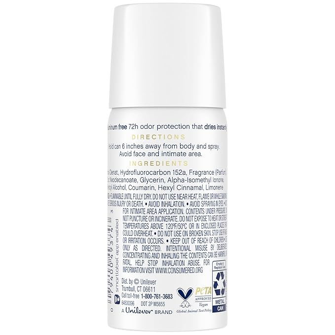 Dove Aluminum-Free Deodorant, Travel-Size Spray 32-Pack – Cucumber & Green Tea, 1.1 Oz Ea