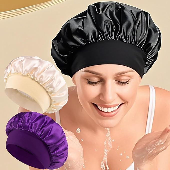 Black Satin Bonnet for Sleeping Black Women Single Layer