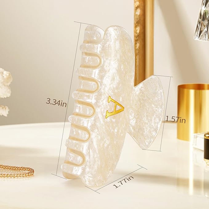 Gifts for Women,Gifts for Coworkers Bride Hair Claw Clips Acrylic Initial Hair Clips | Large Hair Claw for Girls - Teen Girl Cute Trendy Stuff - Gold,G