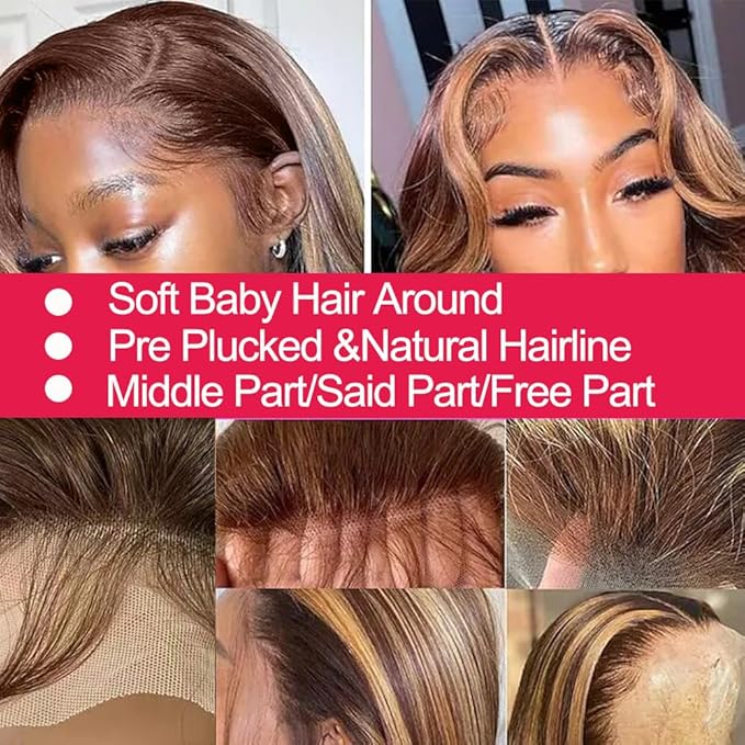 Honey Blonde Wig Human Hair Body Wave 13x6 Lace Front Wigs Human Hair Wigs For Black Women 32 Inch