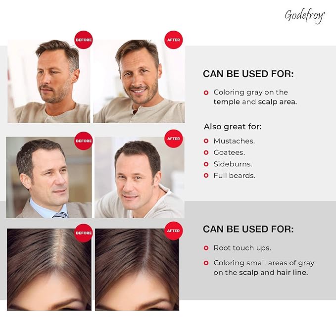 Godefroy Hair Color Tint Kit for 100% Gray Coverage, Medium Brown, 20 Applications, Long-Lasting Root Touch-Up for Men & Women, Pre-Measured Capsules, No Waste, DIY Salon-Quality Results at Home