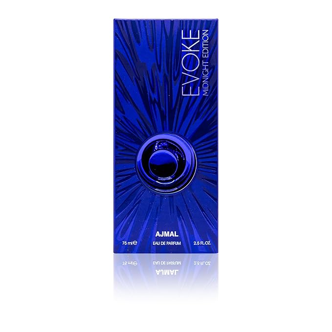 Ajmal Evoke Midnight Eau de Parfum for Women, 2.5 fl oz / 75 ml, Warm Floral Oriental Evening Fragrance, Long Lasting Women’s Perfume, Made in Dubai