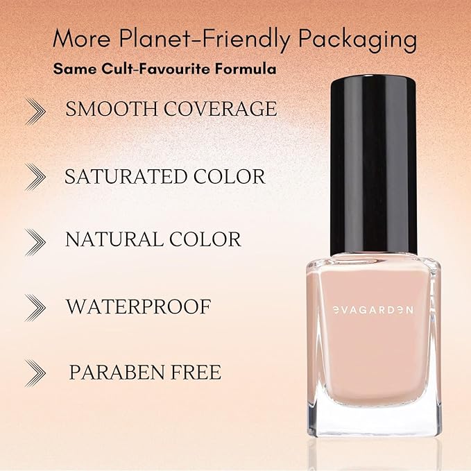 EVAGARDEN Sea Water Resistant Nail Polish - Saturated Color with Thin Film Coating - Attractive, Durable and Smooth Coverage - Clean Formula, No Harsh Substances - 630 Light Nude - 0.34 oz