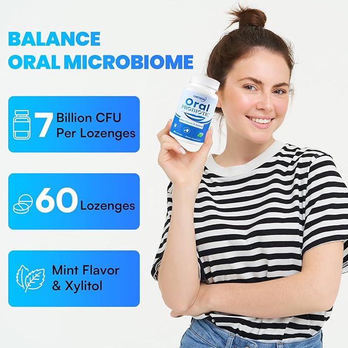 Oral Probiotics, 11 Billion CFU, with M18, A12, Oral Probiotics for Mouth Bad Breath for adults, Dry Mouth, Gum Health & Gum Restore, Chronic Halitosis, Fresh Breath, 120 Lozenges (Mint Flavor)
