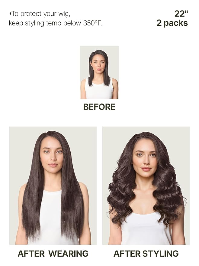 Frodio Clip Ins Hair Extensions Dark Brown 18 inches Real Human Hair Seamless Silk Long Straight Full Thick Virgin Brazilian Natural Color Beauty For Women Can Be Body Wave 110g 7 Piece