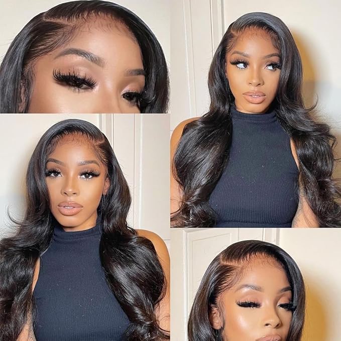 22 Inch Body Wave Lace Front Wigs Human Hair 13x6 HD Lace Front Wigs Pre Plucked 180 Density Brazilian Virgin Human Hair Lace Front Wigs with Baby Hair for Women