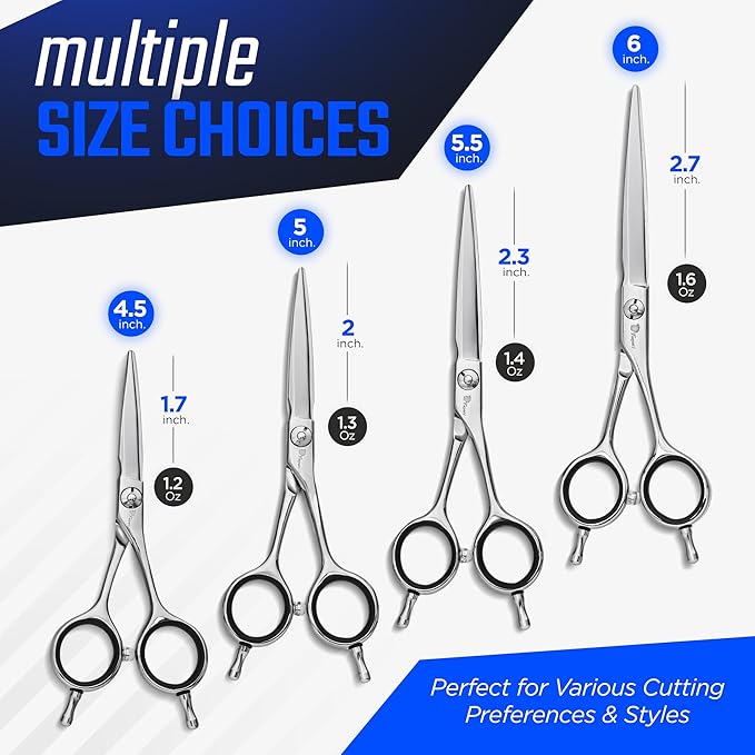 Fagaci Professional Hair Cutting Scissors 4.5” Super Sharp Thin Blades, 440C Steel for Maximum Precision Hair Scissors for Women & Men, Lightweight Hair Shears for Hair Cutting, Barber Scissors