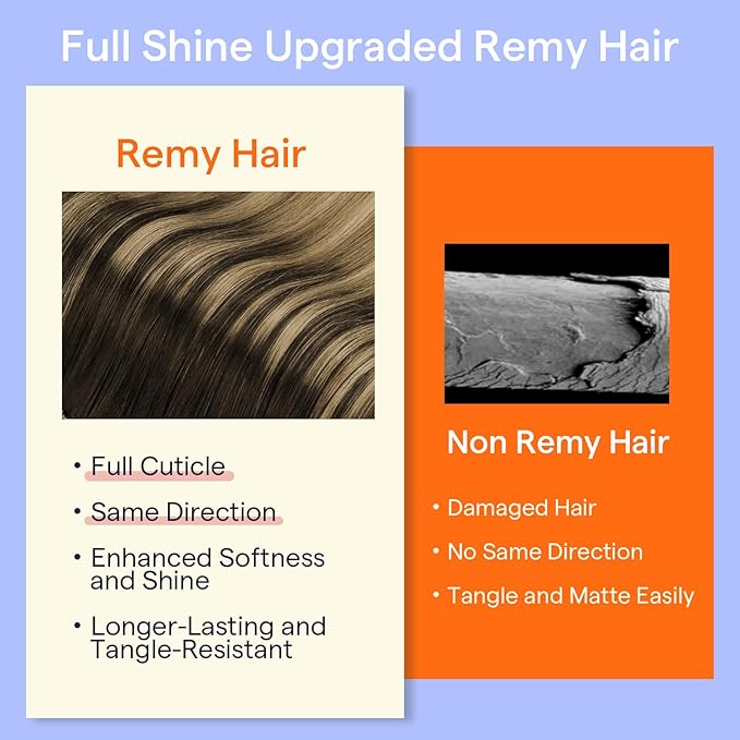 Full Shine Balayage Clip in Hair Extensions 14 Inch Dark Brown Ombre Ash Brown And Dirty Blonde Seamless Clip in Hair Extensions Human Hair 7 Pcs Remy Hair Clip ins Extensions 120 G