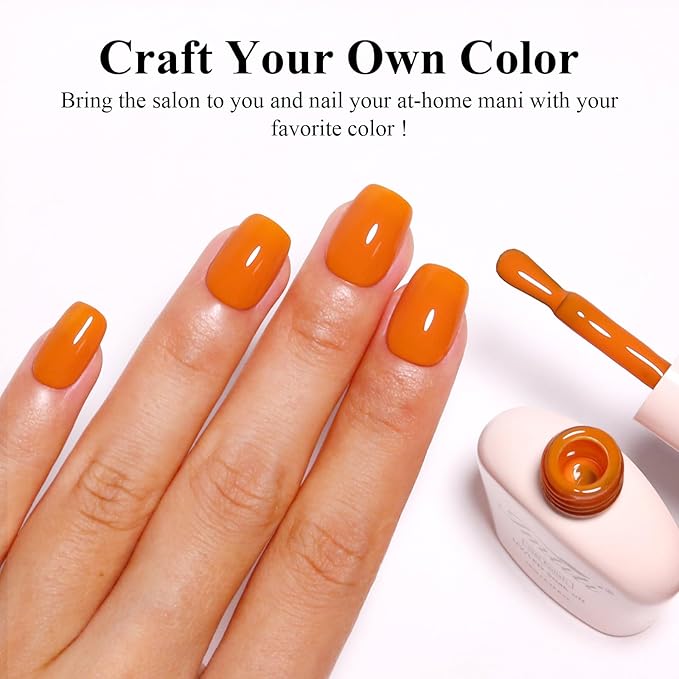 Imtiti Orange Gel Polish, 1Pcs Halloween Pumpkin Orange Soak Off UV LED Gel Nail Polish Manicure Salon DIY at Home (10ml-1914)