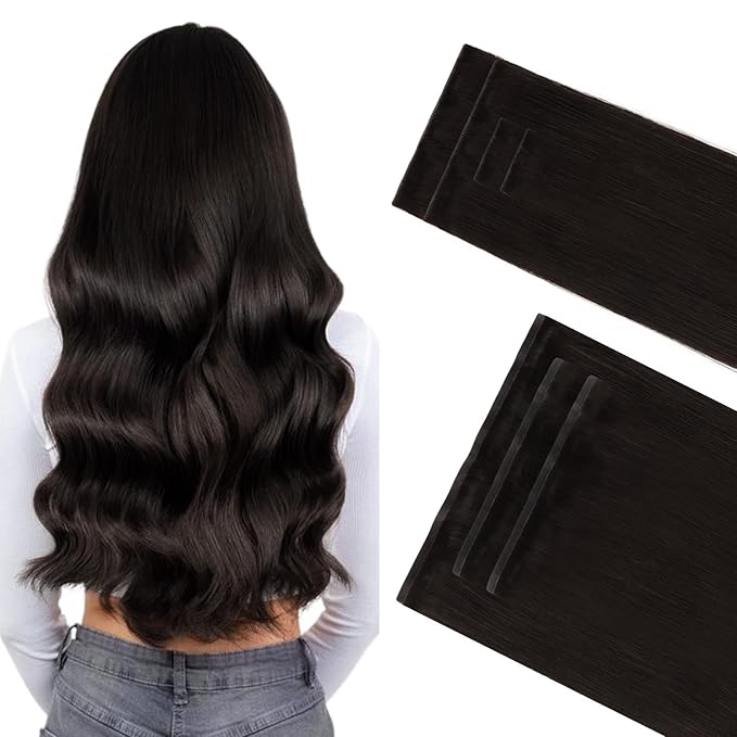 GOO GOO Invisi Edge Clip in Hair Extensions Set, 22inch 160g, 4pcs Injected Seamless PU Clip ins and 3pcs Classical PU Clip inslip ins, Virgin Real Human Hair, #2
