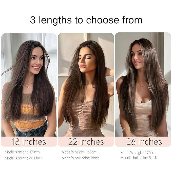 Burgundy Clip in Extensions 26 Inch Long Invisible Thick Synthetic Extension Straight Clips on Hair Pieces 5PCS Soft and Not Easily Knotted Hairpieces for Women Weddings Party Daily Use 8.1 Oz