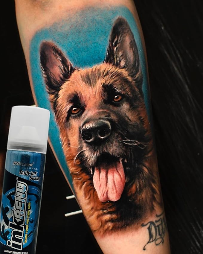 H2Ocean InkRenu Color Enhancing Tattoo Moisturizing Foam - Tattoo Brightener, Enhancer & Moisturizer for Tattoo Care - Tattoo Aftercare Lotion to Revive & Renew Tattoos - 2 oz
