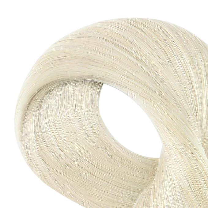 Full Shine Utip Human Hair Extensions 18 Inch Keratin Bond Hair Extensions Real Human Hair Color 60 Platinum Blonde Fusion U Tip Extensions 50 Grams add Volume
